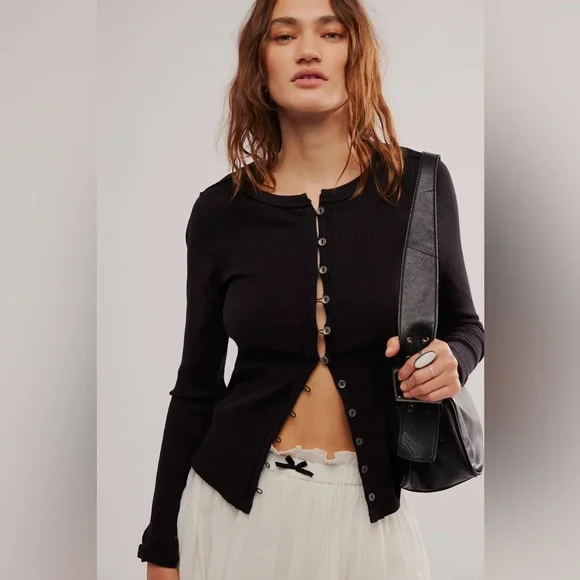 NWOT FREE PEOPLE WE THE FREE We The Free It's On Cardi | Black MSRP $68 Size XL - Picture 3 of 9